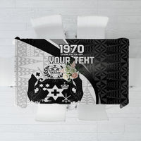 Personalised Tonga Emancipation Day Tablecloth Since 1970 Ngatu Tribal Pattern LT9 Black - Polynesian Pride