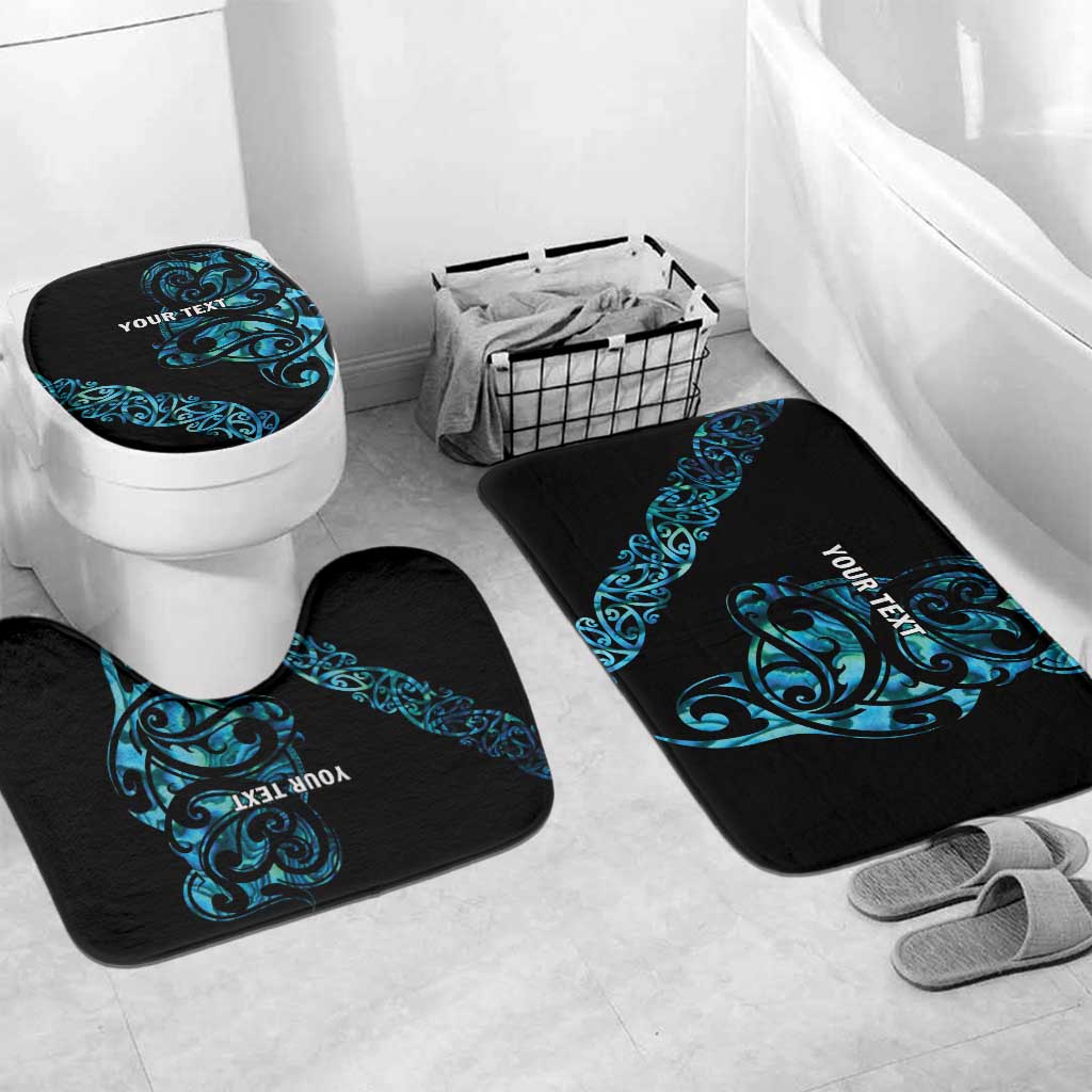 All Black Maori Tribal Tattoo Personalised Bathroom Set Polynesian Style - Polynesian Pride
