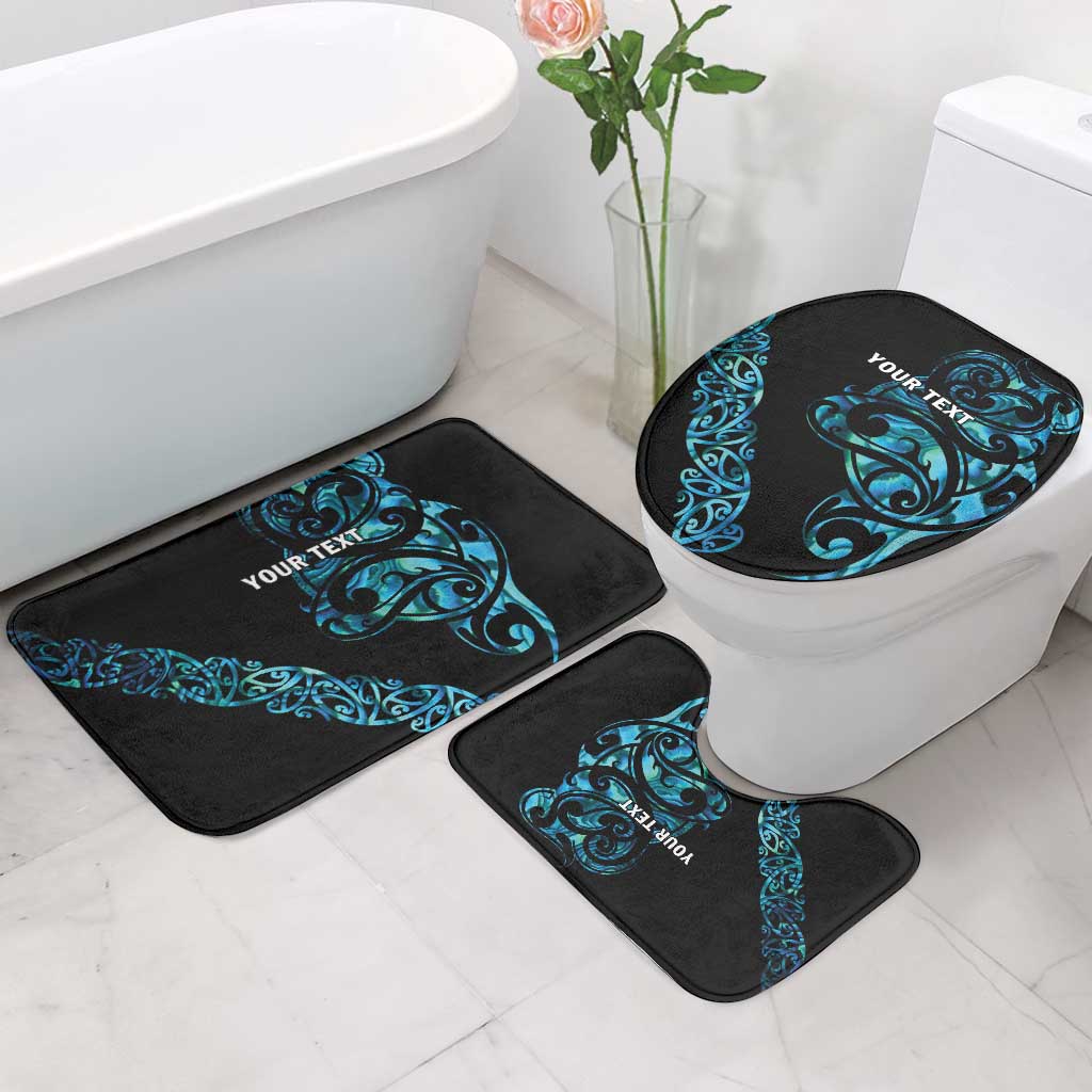 All Black Maori Tribal Tattoo Personalised Bathroom Set Polynesian Style - Polynesian Pride