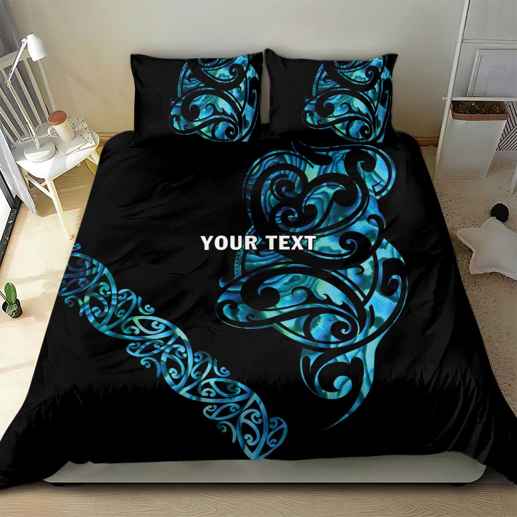 All Black Maori Tribal Tattoo Personalised Bedding Set Polynesian Style