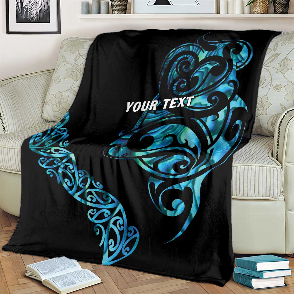 All Black Maori Tribal Tattoo Personalised Blanket Polynesian Style