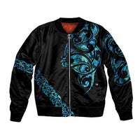 All Black Maori Tribal Tattoo Personalised Bomber Jacket Polynesian Style
