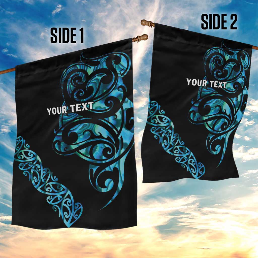All Black Maori Tribal Tattoo Personalised Garden Flag Polynesian Style