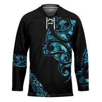 All Black Maori Tribal Tattoo Personalised Hockey Jersey Polynesian Style - Polynesian Pride