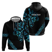 All Black Maori Tribal Tattoo Personalised Hoodie Polynesian Style