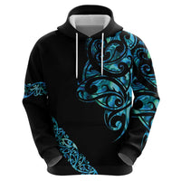 All Black Maori Tribal Tattoo Personalised Hoodie Polynesian Style