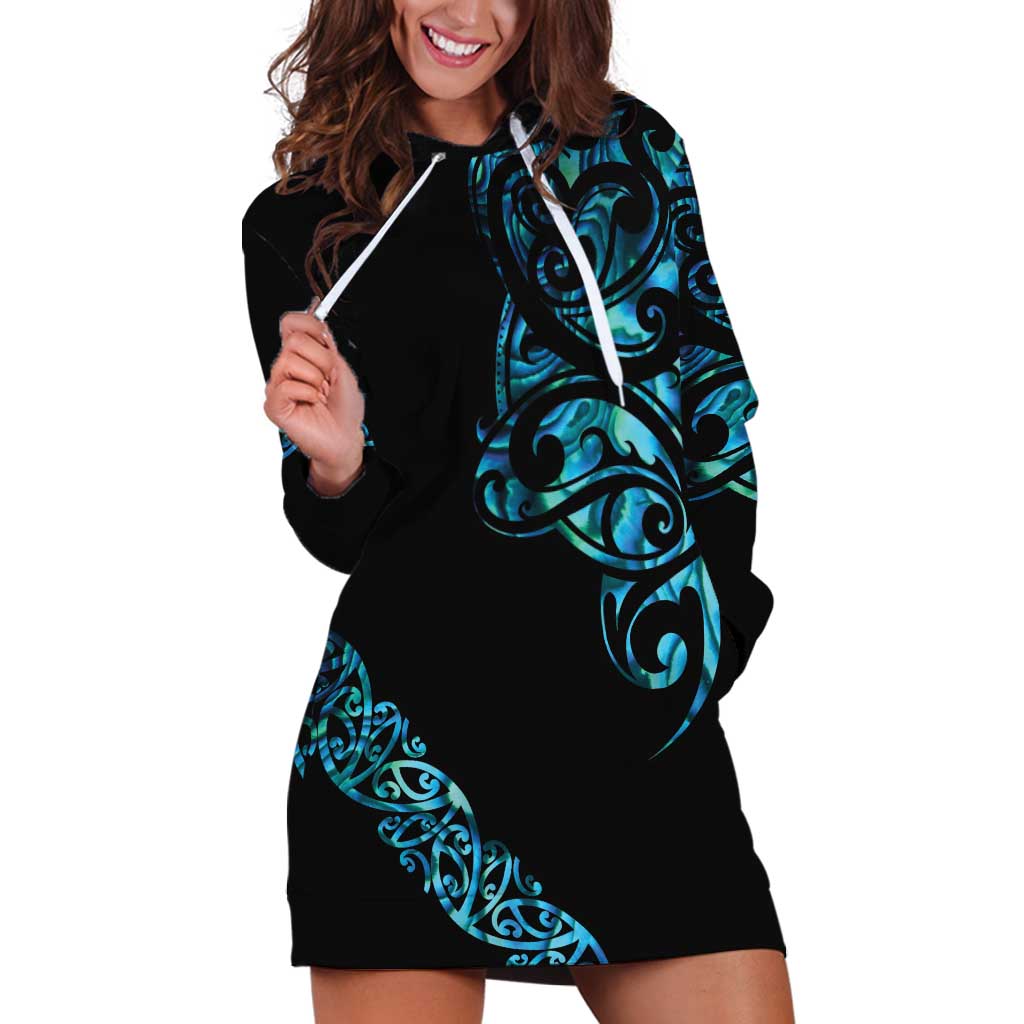 All Black Maori Tribal Tattoo Personalised Hoodie Dress Polynesian Style