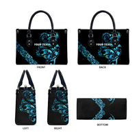 All Black Maori Tribal Tattoo Personalised Leather Bag Polynesian Style - Polynesian Pride