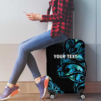 All Black Maori Tribal Tattoo Personalised Luggage Cover Polynesian Style