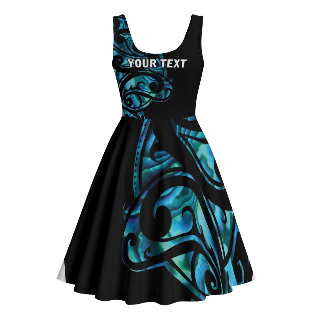 All Black Maori Tribal Tattoo Personalised Midi Dress Polynesian Style - Polynesian Pride