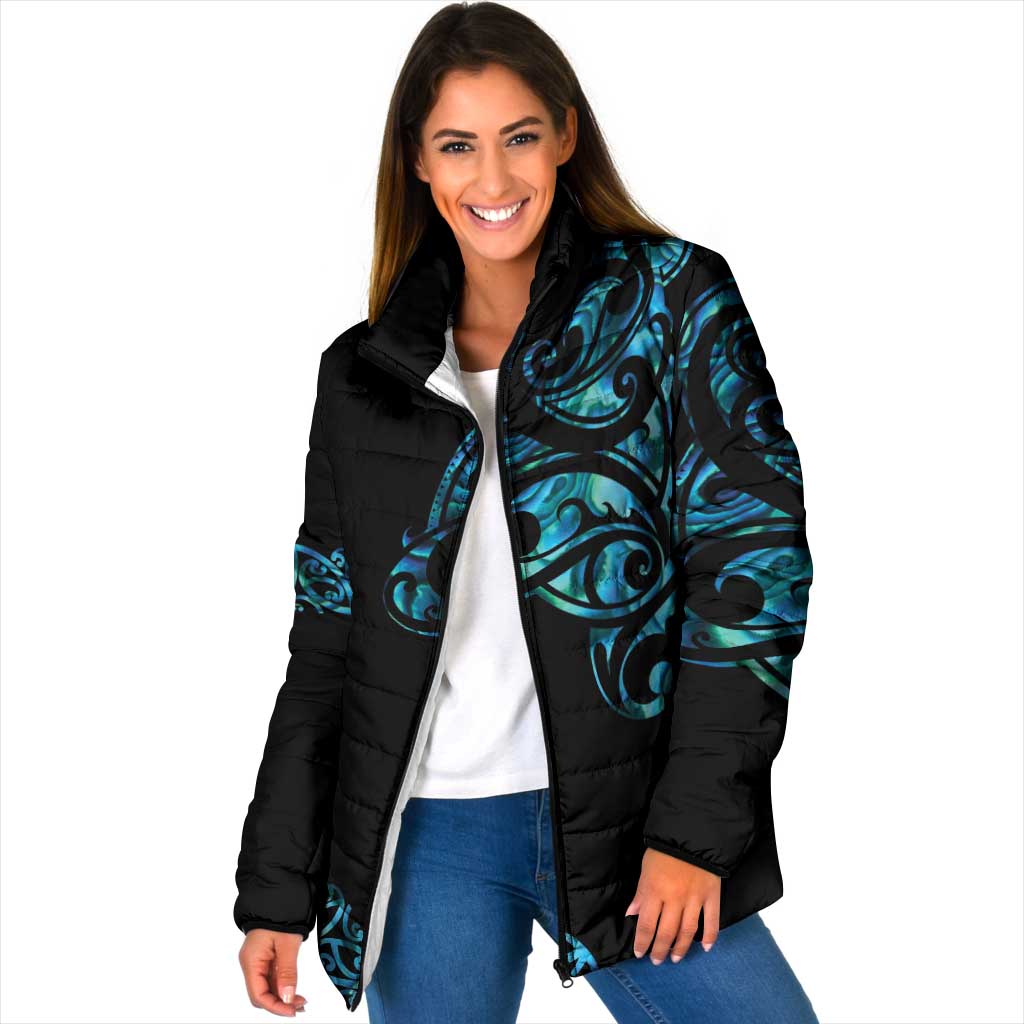 All Black Maori Tribal Tattoo Personalised Padded Jacket Polynesian Style - Polynesian Pride
