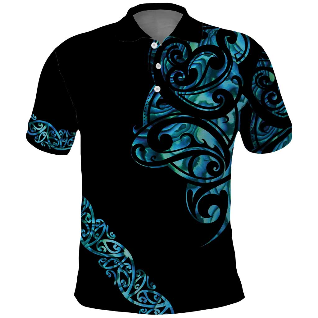 All Black Maori Tribal Tattoo Personalised Polo Shirt Polynesian Style