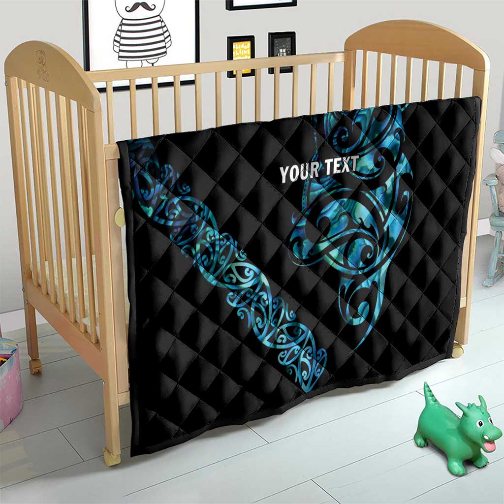All Black Maori Tribal Tattoo Personalised Quilt Polynesian Style