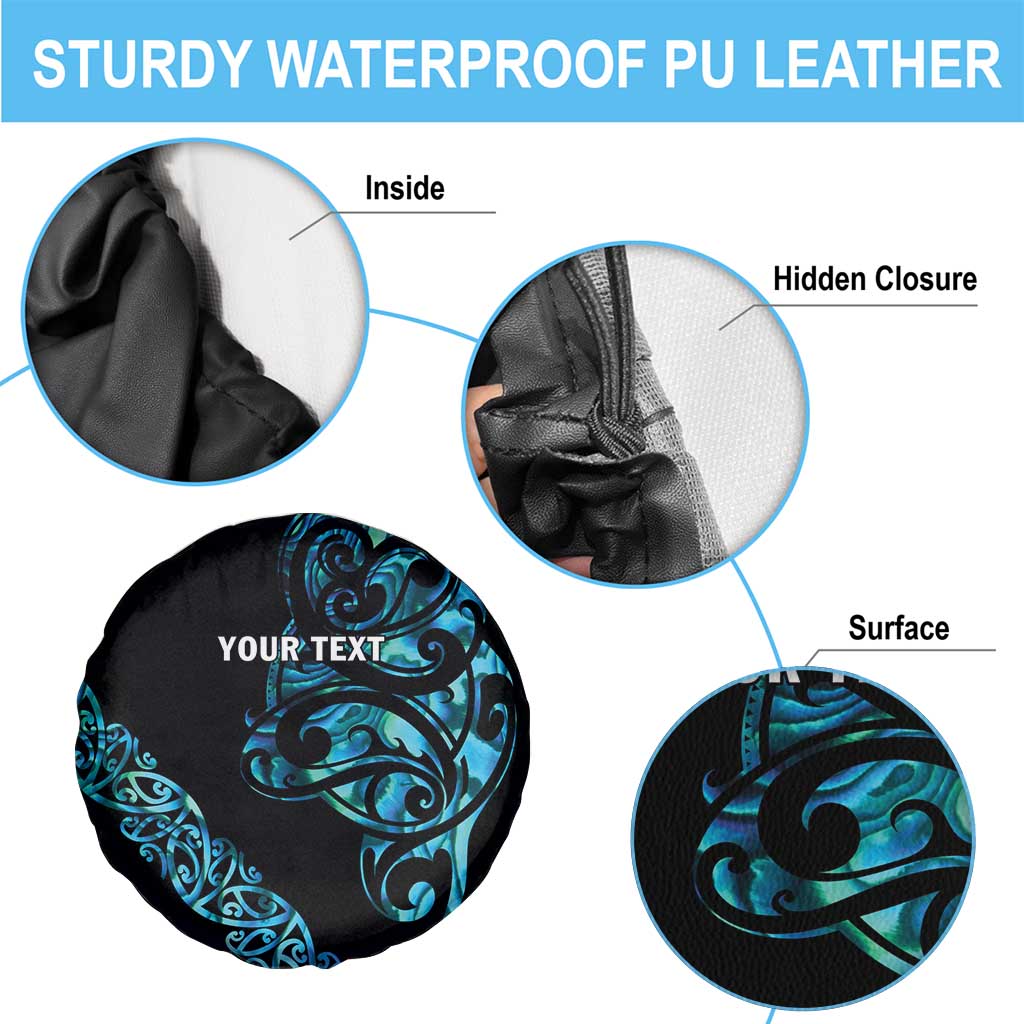 All Black Maori Tribal Tattoo Personalised Spare Tire Cover Polynesian Style