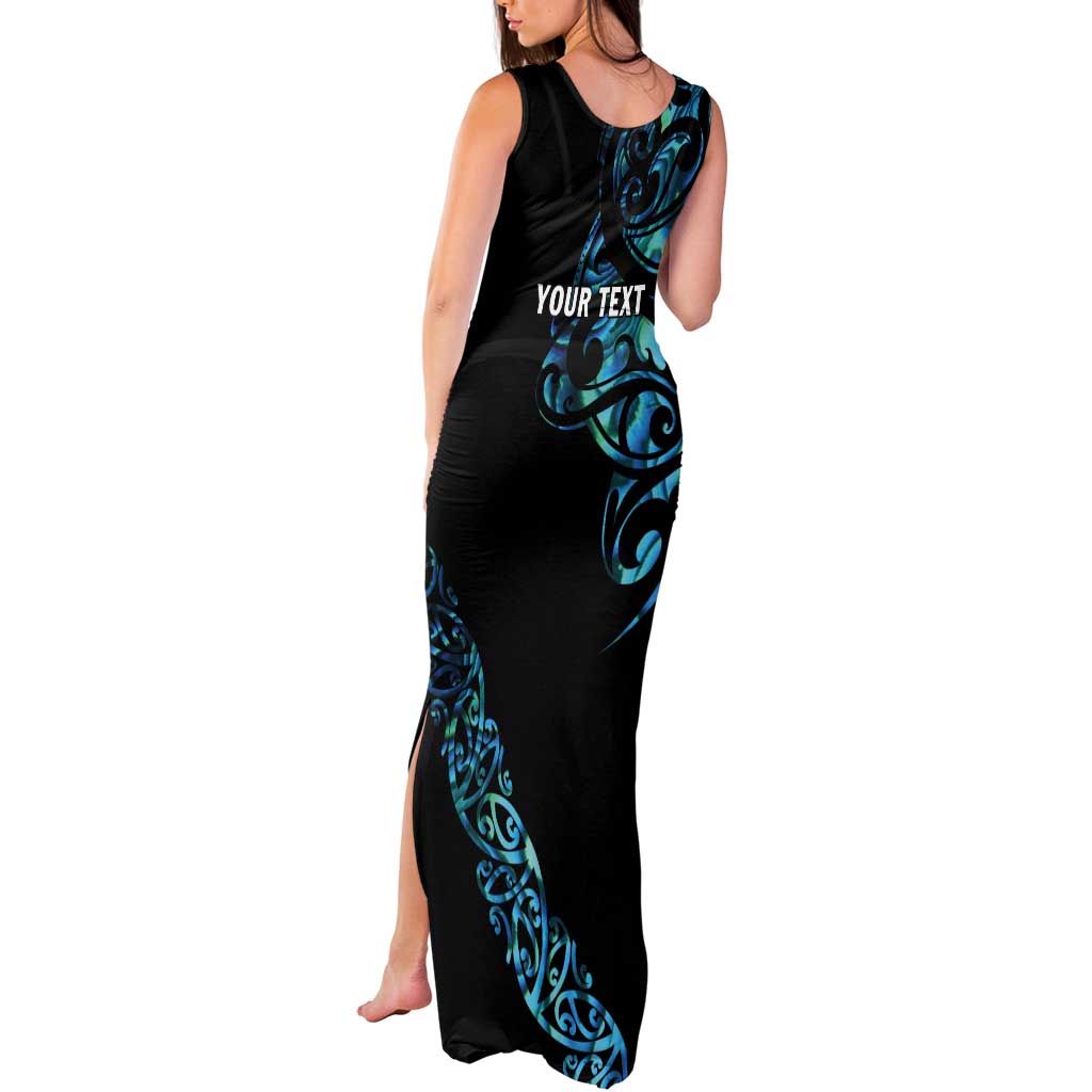 All Black Maori Tribal Tattoo Personalised Tank Maxi Dress Polynesian Style