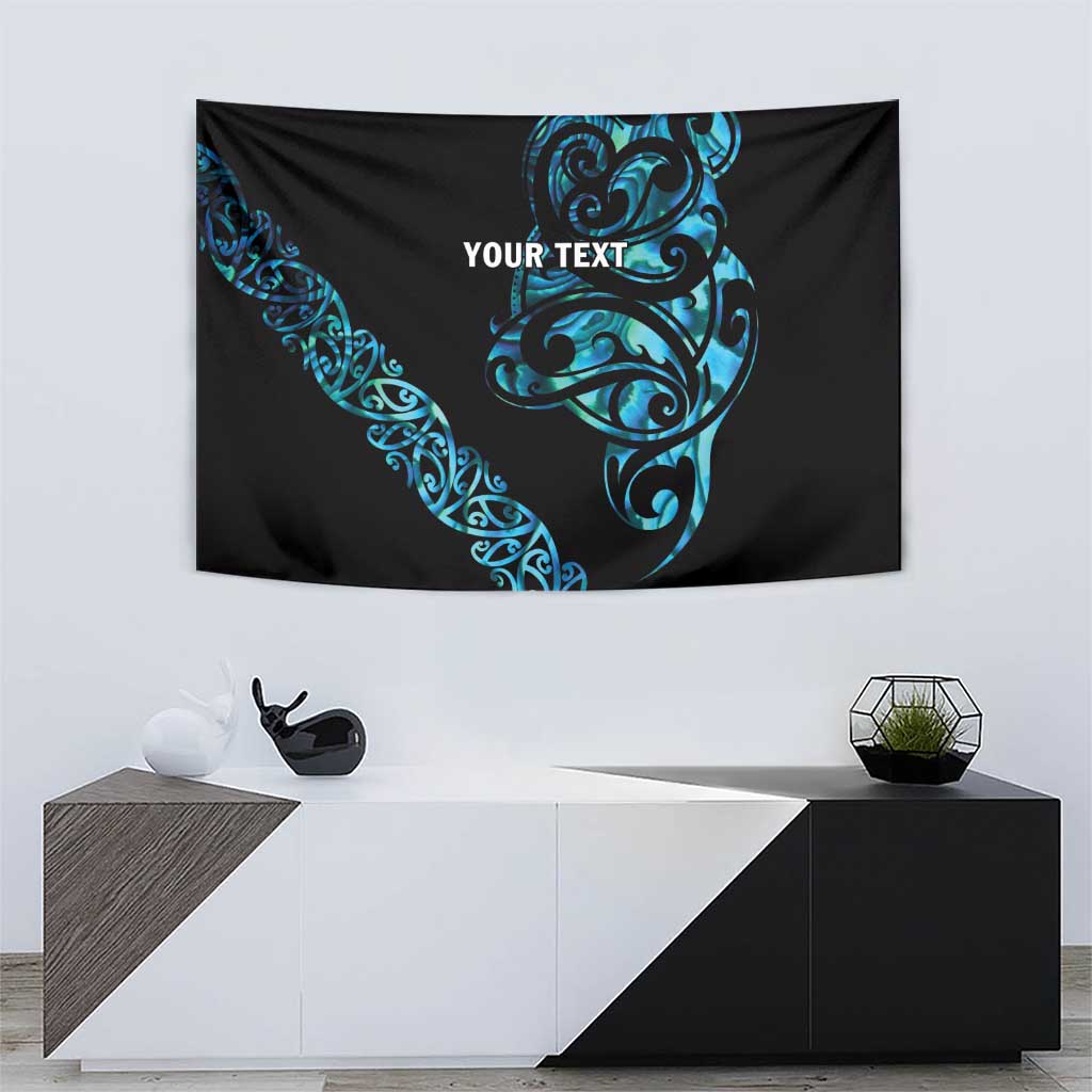 All Black Maori Tribal Tattoo Personalised Tapestry Polynesian Style