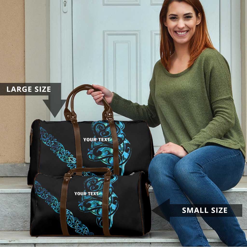 All Black Maori Tribal Tattoo Personalised Travel Bag Polynesian Style - Polynesian Pride