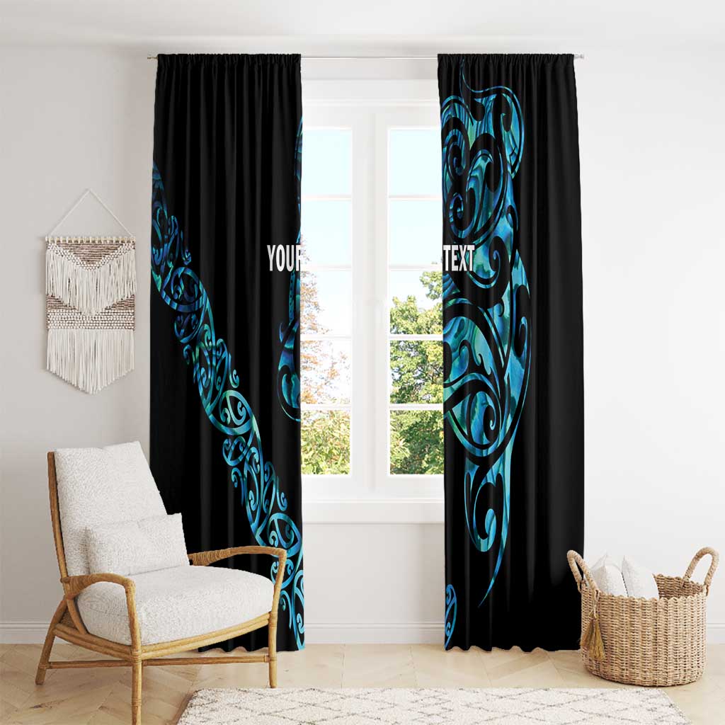 All Black Maori Tribal Tattoo Personalised Window Curtain Polynesian Style