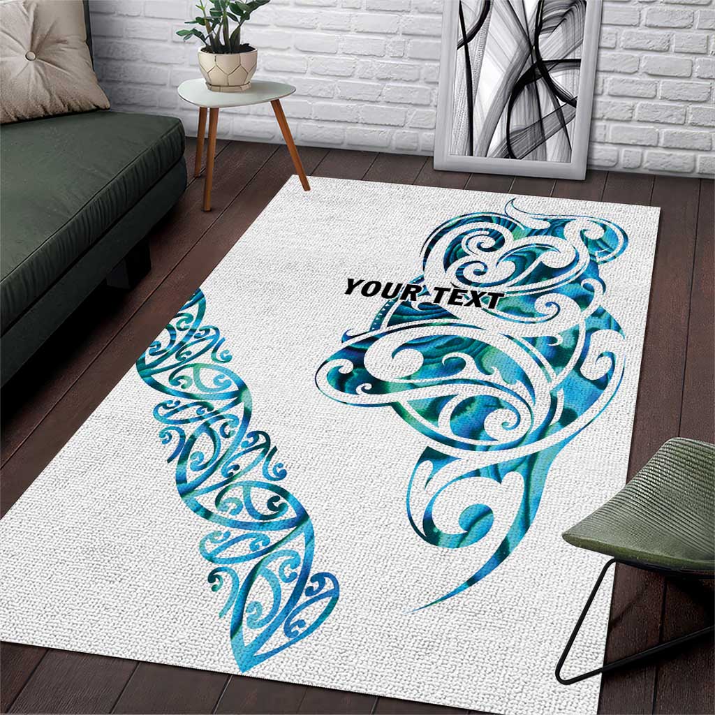 All White Maori Tribal Tattoo Personalised Area Rug Polynesian Style