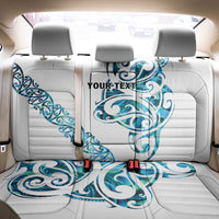 All White Maori Tribal Tattoo Personalised Back Car Seat Cover Polynesian Style