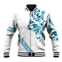All White Maori Tribal Tattoo Personalised Baseball Jacket Polynesian Style