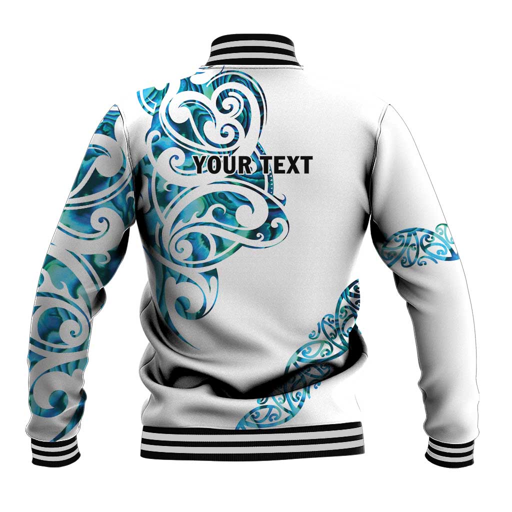 All White Maori Tribal Tattoo Personalised Baseball Jacket Polynesian Style