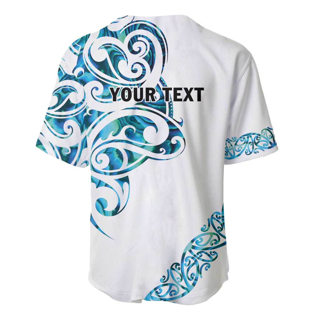 All White Maori Tribal Tattoo Personalised Baseball Jersey Polynesian Style
