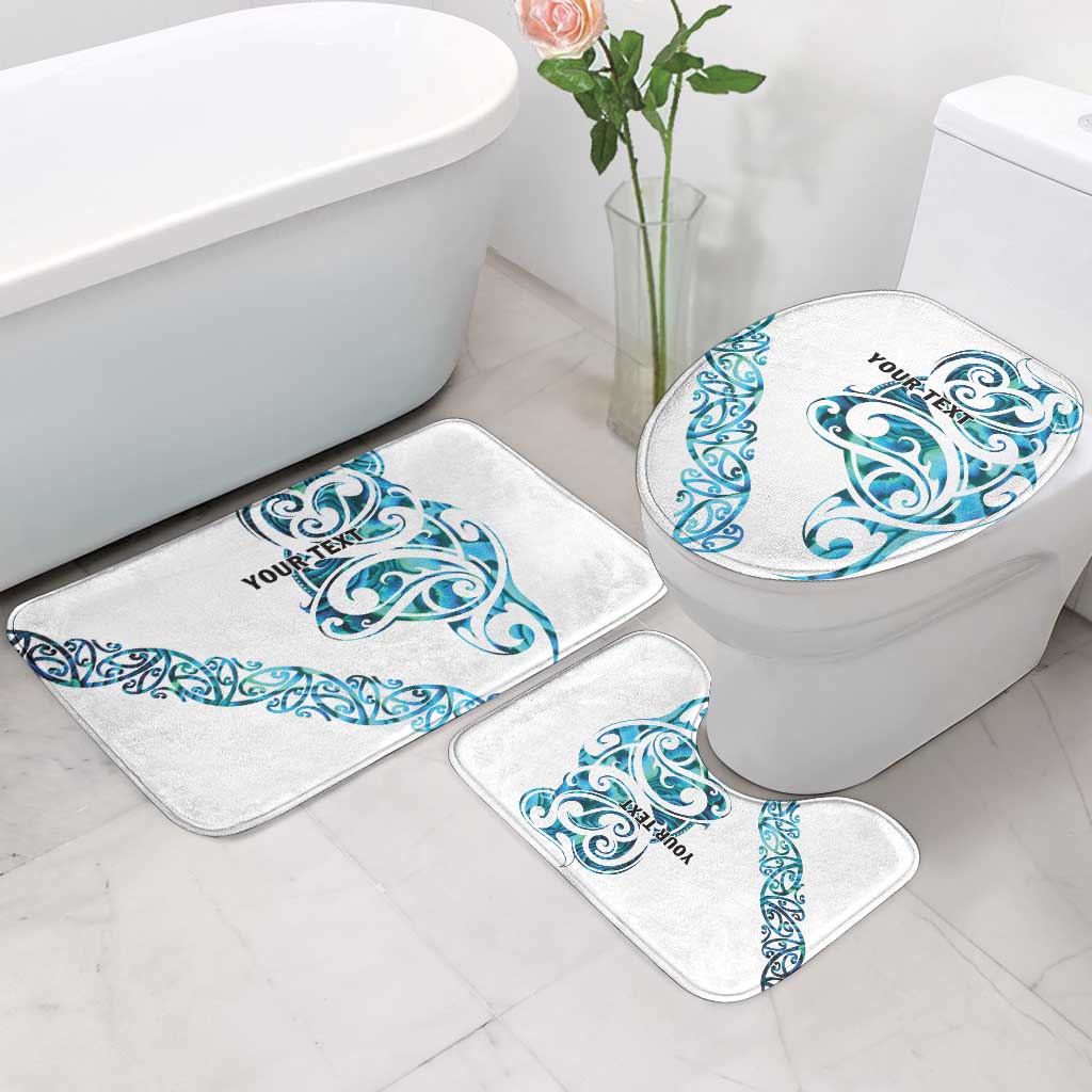 All White Maori Tribal Tattoo Personalised Bathroom Set Polynesian Style - Polynesian Pride