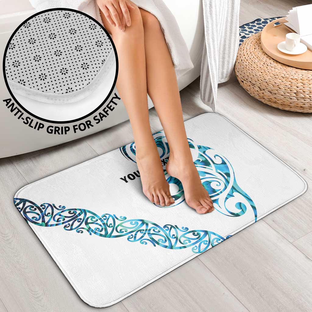 All White Maori Tribal Tattoo Personalised Bathroom Set Polynesian Style - Polynesian Pride