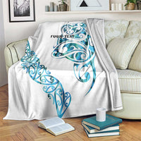 All White Maori Tribal Tattoo Personalised Blanket Polynesian Style