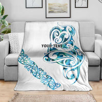 All White Maori Tribal Tattoo Personalised Blanket Polynesian Style