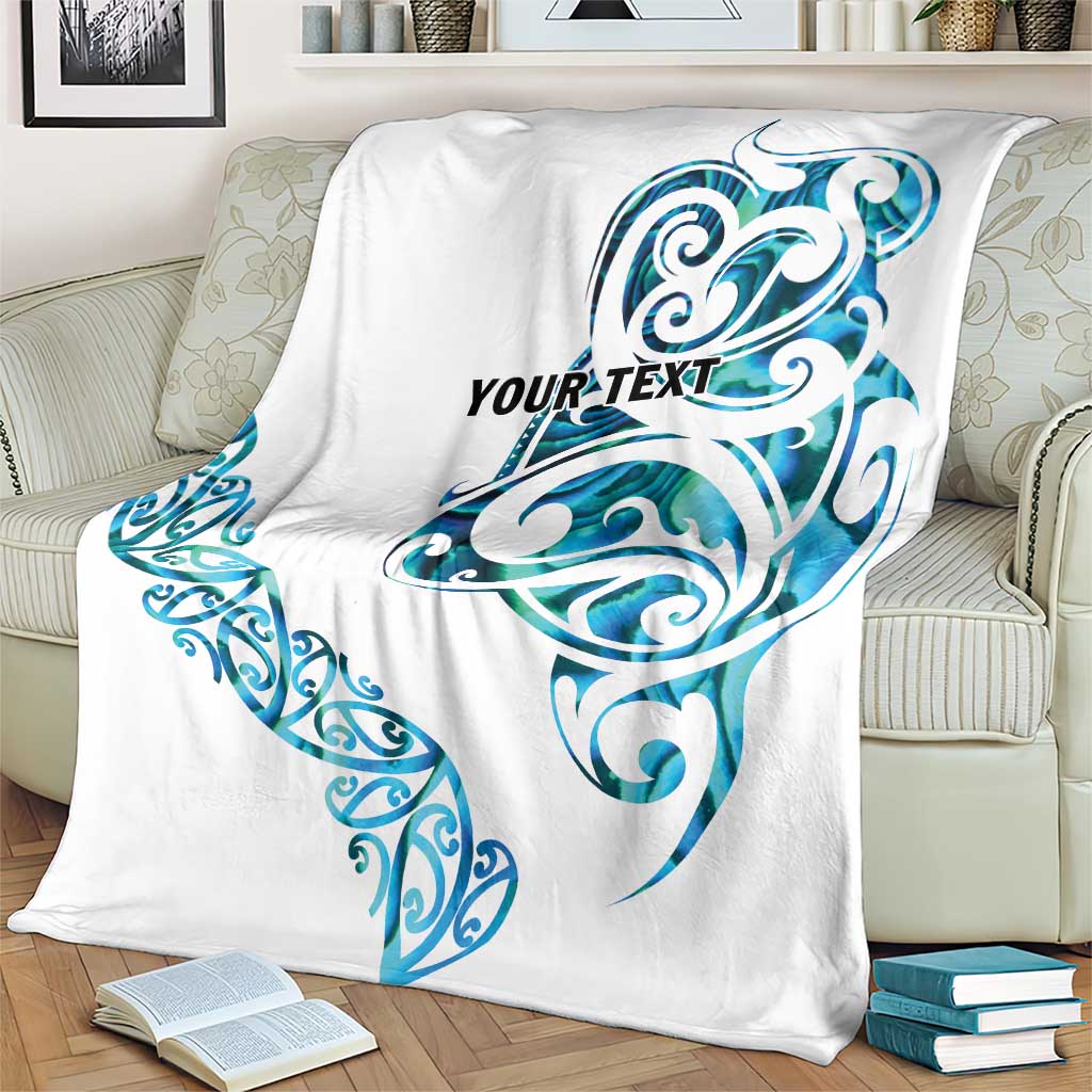 All White Maori Tribal Tattoo Personalised Blanket Polynesian Style