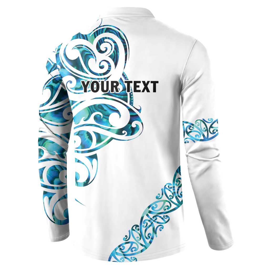 All White Maori Tribal Tattoo Personalised Button Sweatshirt Polynesian Style