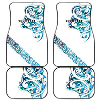 All White Maori Tribal Tattoo Personalised Car Mats Polynesian Style
