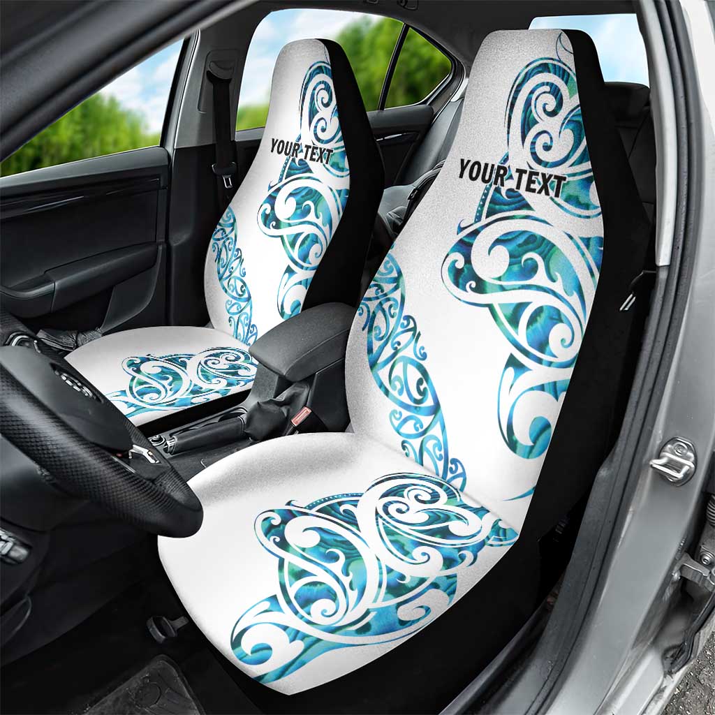 All White Maori Tribal Tattoo Personalised Car Seat Cover Polynesian Style