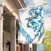 All White Maori Tribal Tattoo Personalised Garden Flag Polynesian Style