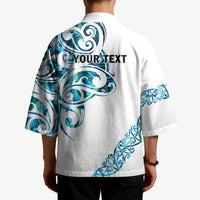 All White Maori Tribal Tattoo Personalised Kimono Polynesian Style - Polynesian Pride