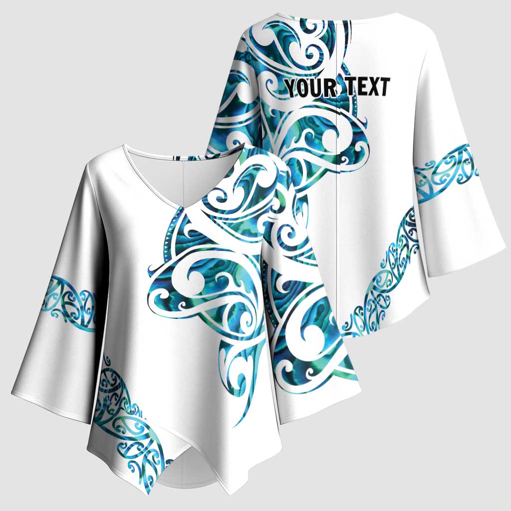 All White Maori Tribal Tattoo Personalised Kimono Sleeve Blouse Polynesian Style - Polynesian Pride