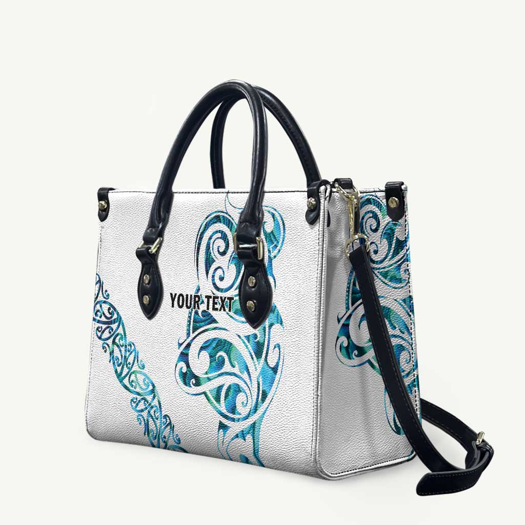 All White Maori Tribal Tattoo Personalised Leather Bag Polynesian Style - Polynesian Pride