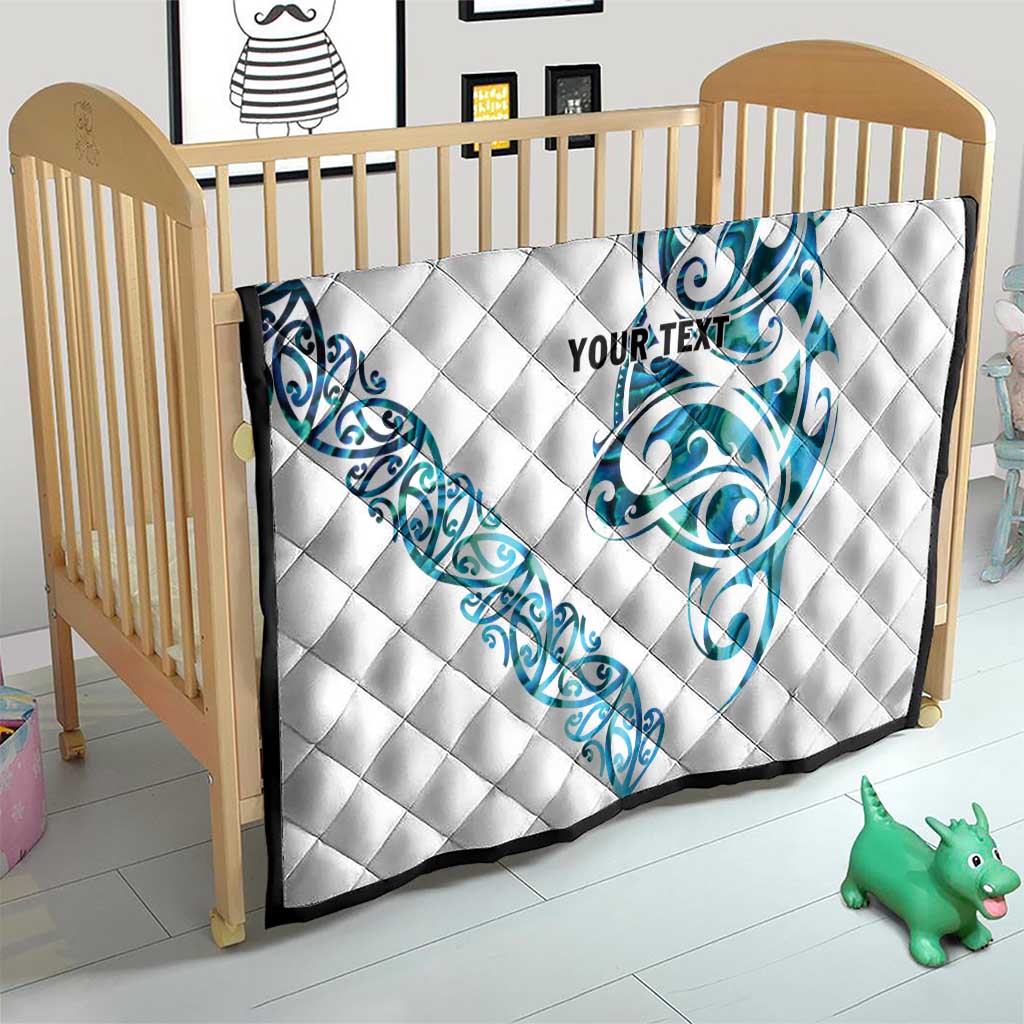 All White Maori Tribal Tattoo Personalised Quilt Polynesian Style