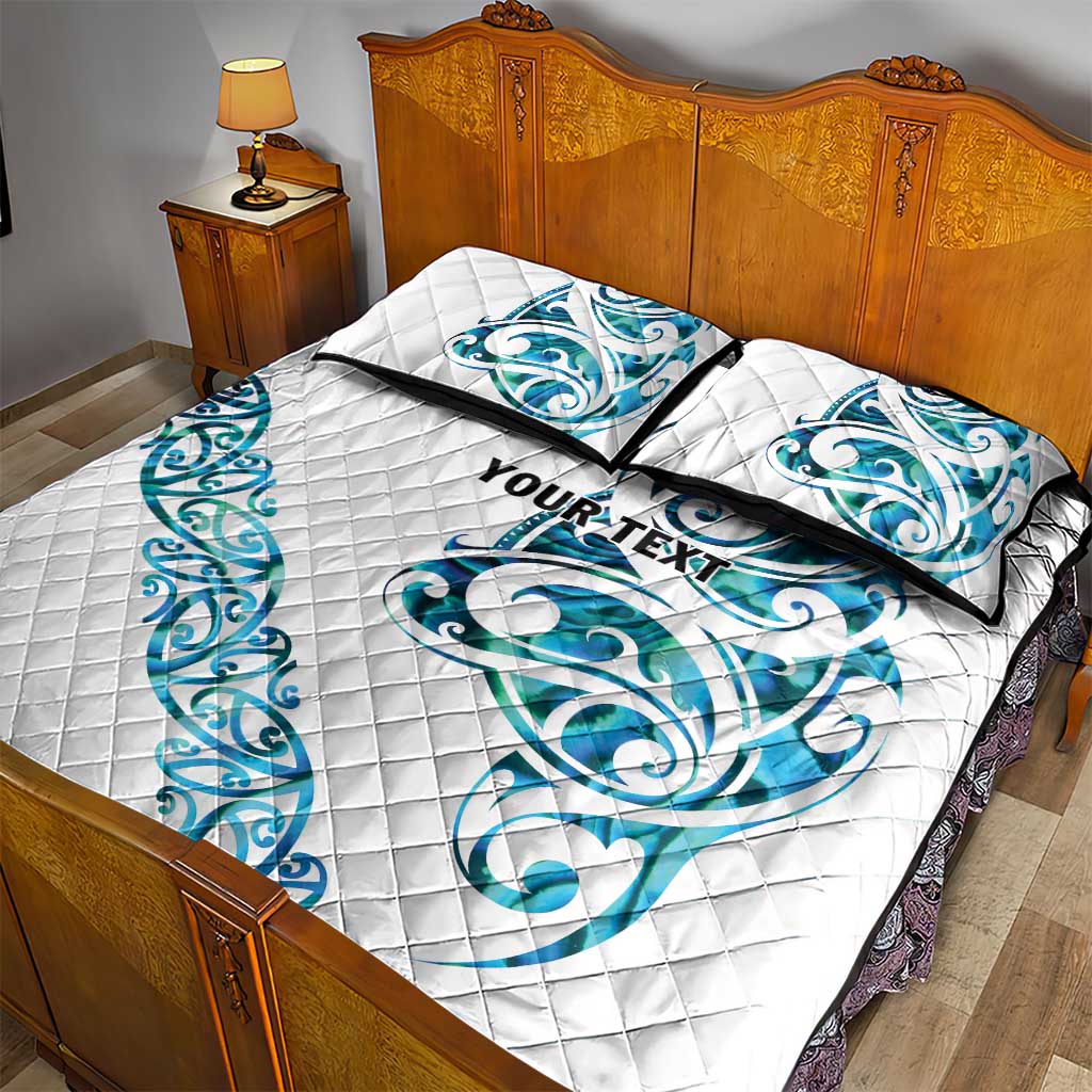 All White Maori Tribal Tattoo Personalised Quilt Bed Set Polynesian Style