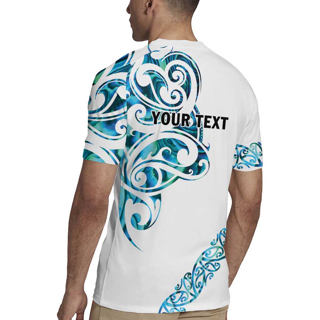 All White Maori Tribal Tattoo Personalised Rugby Jersey Polynesian Style