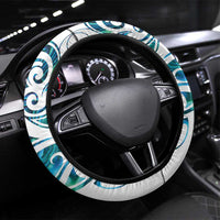 All White Maori Tribal Tattoo Steering Wheel Cover Polynesian Style