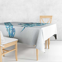 All White Maori Tribal Tattoo Personalised Tablecloth Polynesian Style