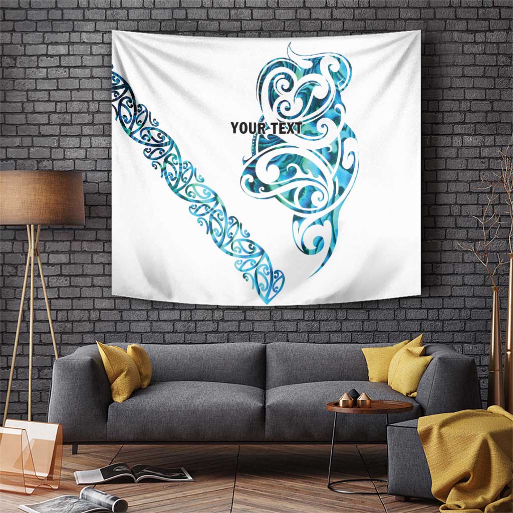 All White Maori Tribal Tattoo Personalised Tapestry Polynesian Style