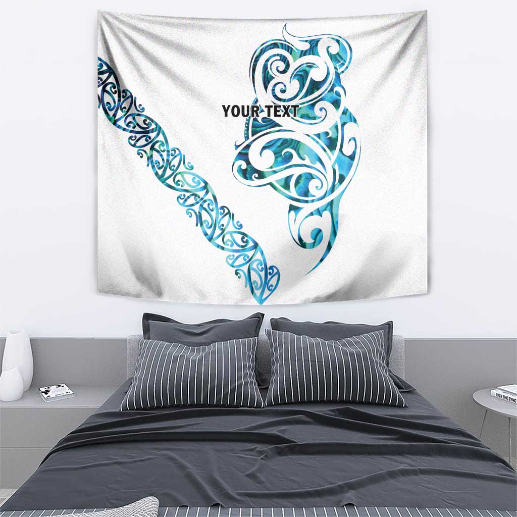 All White Maori Tribal Tattoo Personalised Tapestry Polynesian Style