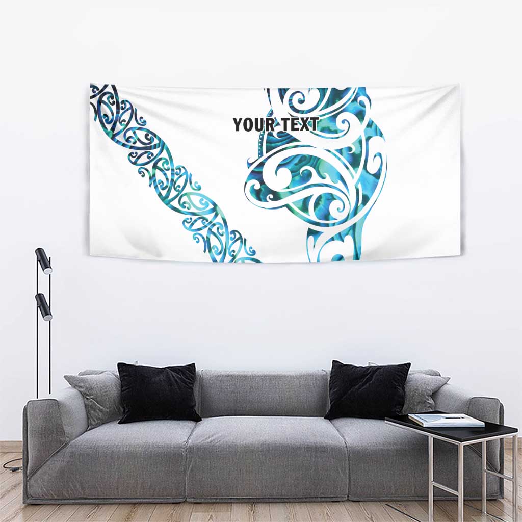 All White Maori Tribal Tattoo Personalised Tapestry Polynesian Style