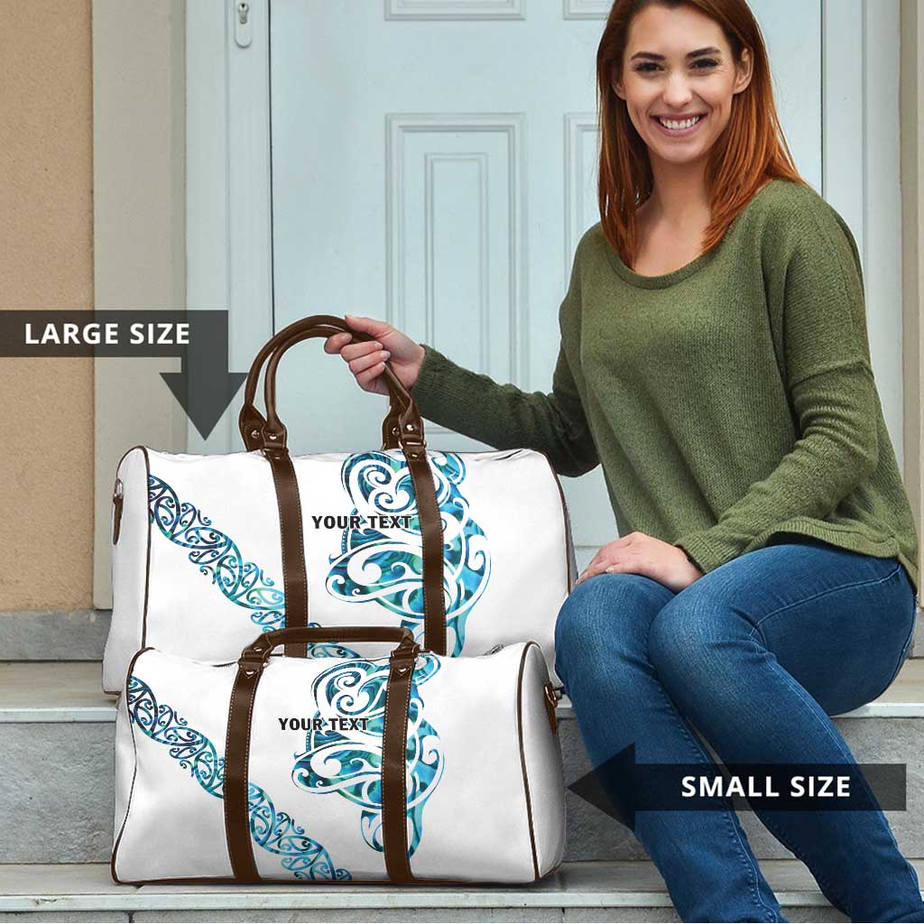 All White Maori Tribal Tattoo Personalised Travel Bag Polynesian Style - Polynesian Pride