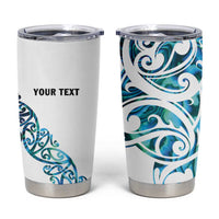 All White Maori Tribal Tattoo Personalised Tumbler Cup Polynesian Style