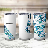 All White Maori Tribal Tattoo Personalised Tumbler Cup Polynesian Style